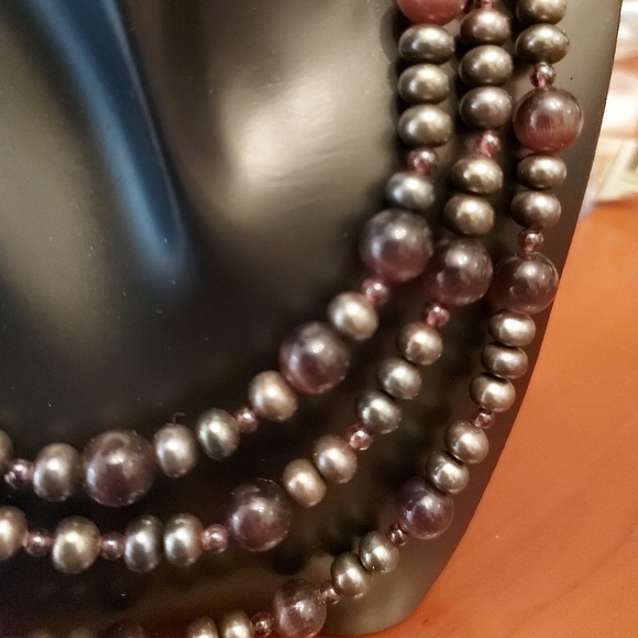 Vintage Ethnic multilayered pearl/beads statement necklace - Picture 6 of 7